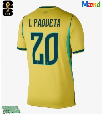 Brasilien Lucas Paqueta #20 Replika Hjemmebanetrøje VM 2026 Kortærmet